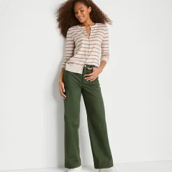 5-Pocket-Chinos mit weitem Bein für Damen
