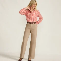 5-Pocket-Chinos mit weitem Bein für Damen