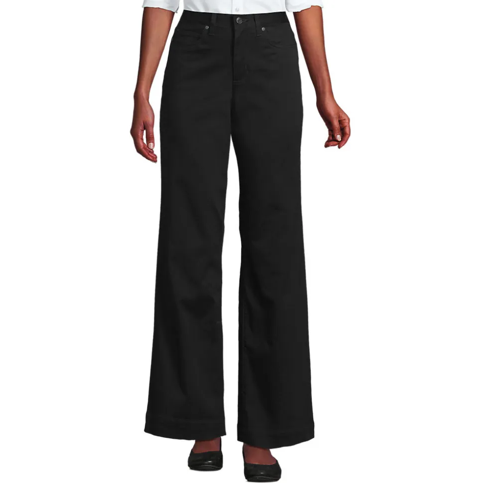 5-Pocket-Chinos mit weitem Bein für Damen
