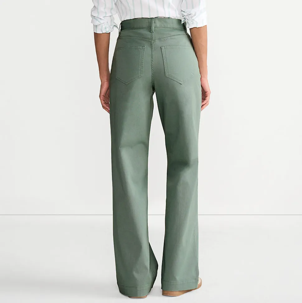 5-Pocket-Chinos mit weitem Bein für Damen