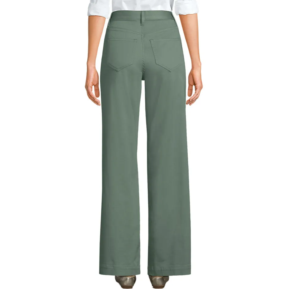 5-Pocket-Chinos mit weitem Bein für Damen