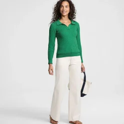 Polopullover aus Seidenmix