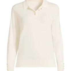 Polopullover mit goldfarbenen Knöpfen für Damen