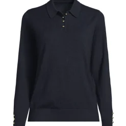 Polopullover mit goldfarbenen Knöpfen für Damen