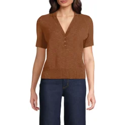 Polopullover mit kurzen Ärmeln für Damen