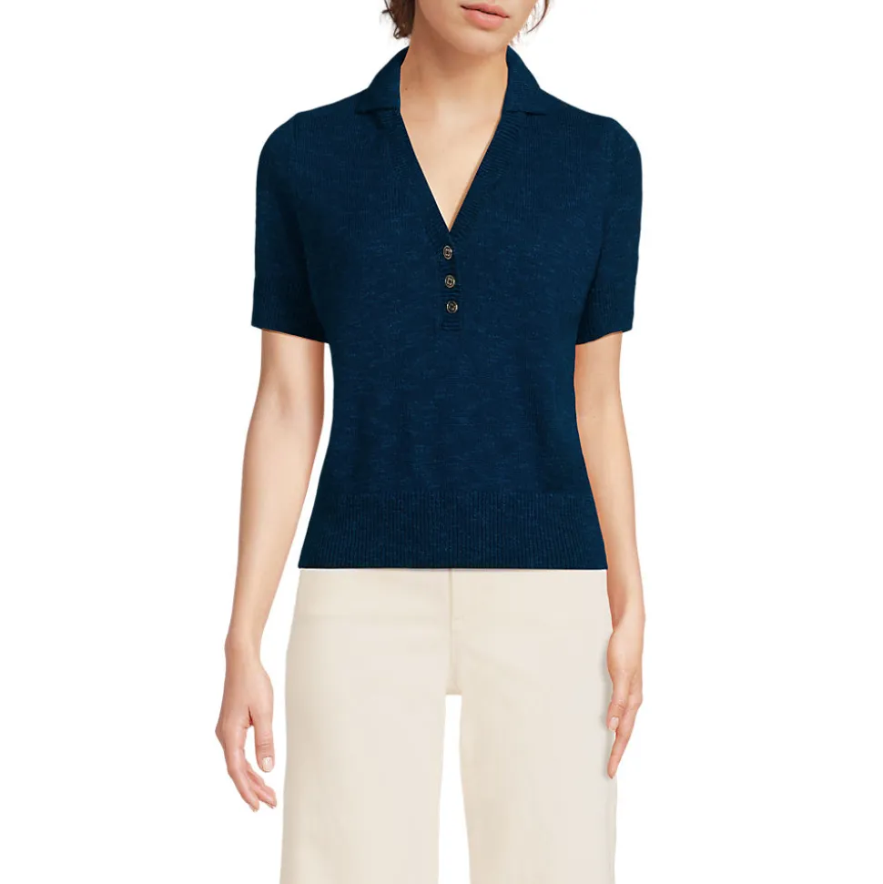Polopullover mit kurzen Ärmeln für Damen