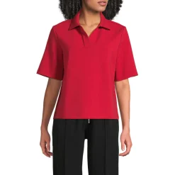 Polo-Shirt Soft Luxe mit offenem Ausschnitt für Damen