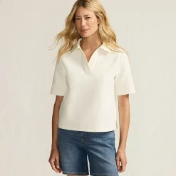 Polo-Shirt Soft Luxe mit offenem Ausschnitt für Damen