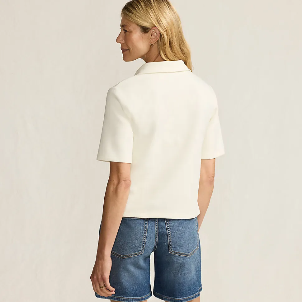 Polo-Shirt Soft Luxe mit offenem Ausschnitt für Damen