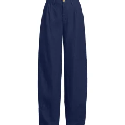 Premium Reinleinen-Barrelhose mit Bundfalten