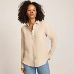 Premium Reinleinen-Bluse für Damen