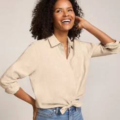 Premium Reinleinen-Bluse für Damen