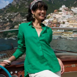 Premium Reinleinen-Bluse für Damen