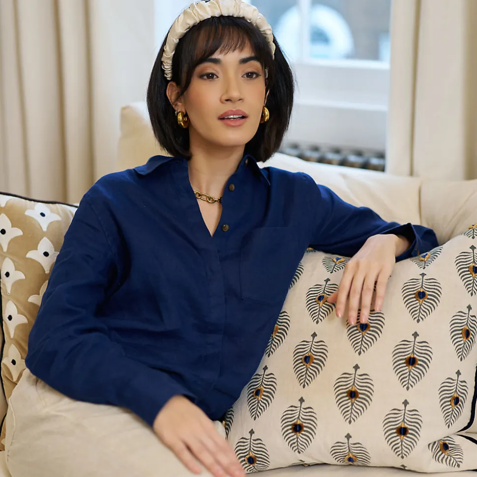 Premium Reinleinen-Bluse für Damen