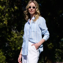 Premium Reinleinen-Bluse für Damen
