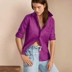 Premium Reinleinen-Bluse für Damen