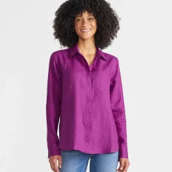 Premium Reinleinen-Bluse für Damen