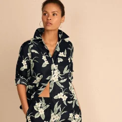 Premium Reinleinen-Bluse für Damen