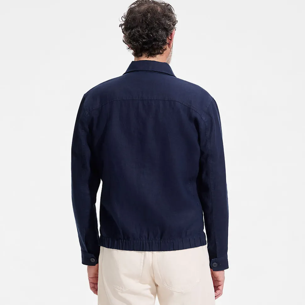 Premium Reinleinen-Bomberjacke