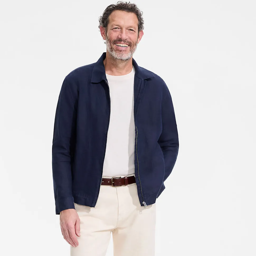 Premium Reinleinen-Bomberjacke