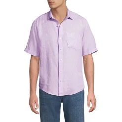 Premium Reinleinen-Hemd mit kurzen Ärmeln für Herren, Classic Fit