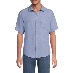 Premium Reinleinen-Hemd mit kurzen Ärmeln für Herren, Classic Fit