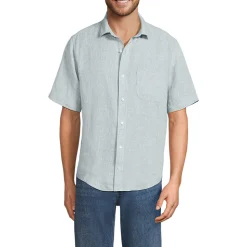 Premium Reinleinen-Hemd mit kurzen Ärmeln für Herren, Classic Fit