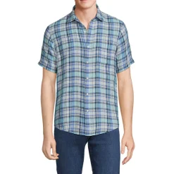 Premium Reinleinen-Hemd mit kurzen Ärmeln für Herren, Classic Fit