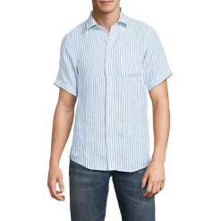 Premium Reinleinen-Hemd mit kurzen Ärmeln für Herren, Classic Fit