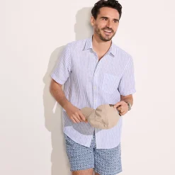 Premium Reinleinen-Hemd mit kurzen Ärmeln für Herren, Classic Fit
