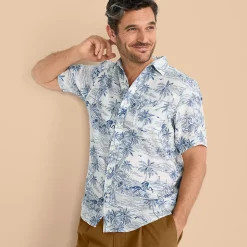 Premium Reinleinen-Hemd mit kurzen Ärmeln für Herren, Classic Fit