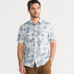 Premium Reinleinen-Hemd mit kurzen Ärmeln für Herren, Classic Fit