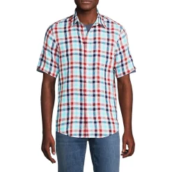 Premium Reinleinen-Hemd mit kurzen Ärmeln für Herren, Classic Fit