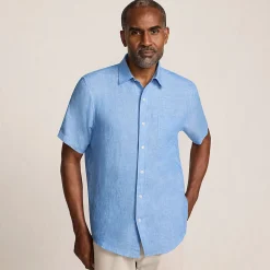 Premium Reinleinen-Hemd mit kurzen Ärmeln für Herren, Classic Fit