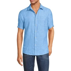 Premium Reinleinen-Hemd mit kurzen Ärmeln für Herren, Classic Fit