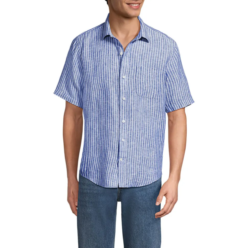 Premium Reinleinen-Hemd mit kurzen Ärmeln für Herren, Classic Fit
