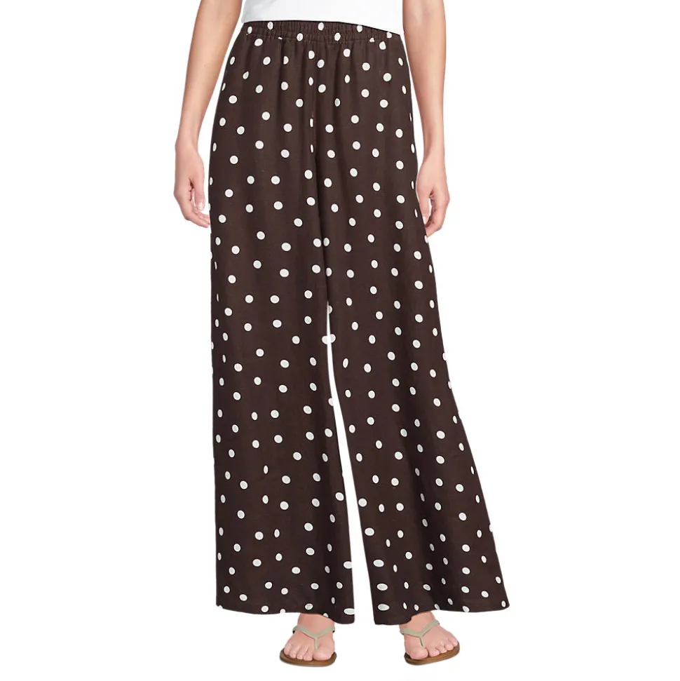Premium Reinleinen-Palazzohose für Damen