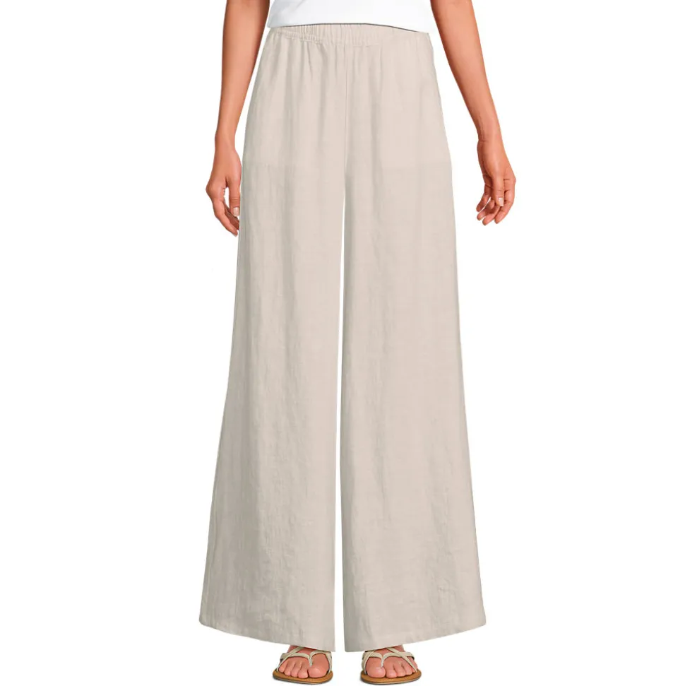 Premium Reinleinen-Palazzohose für Damen