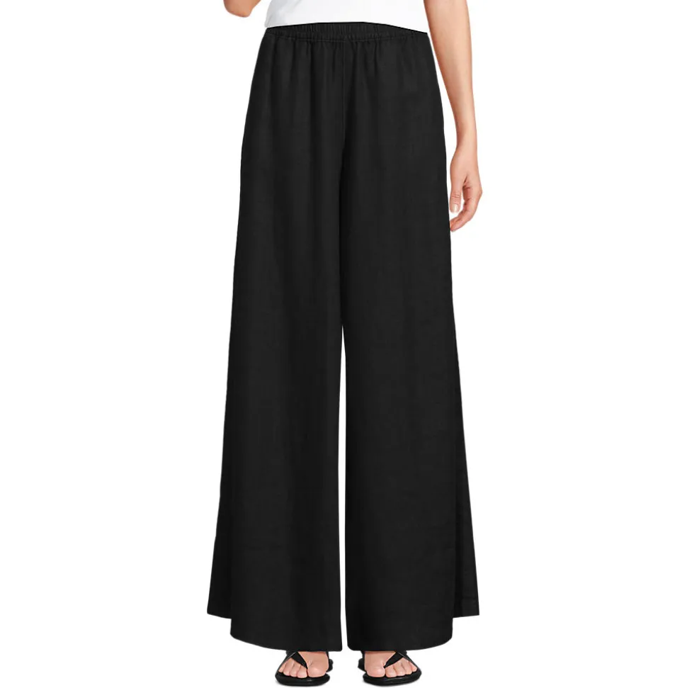Premium Reinleinen-Palazzohose für Damen