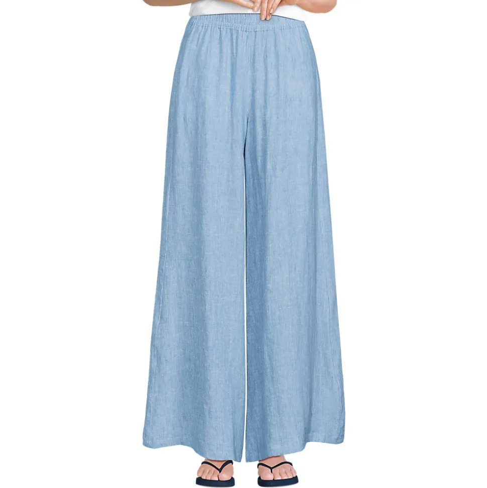 Premium Reinleinen-Palazzohose für Damen