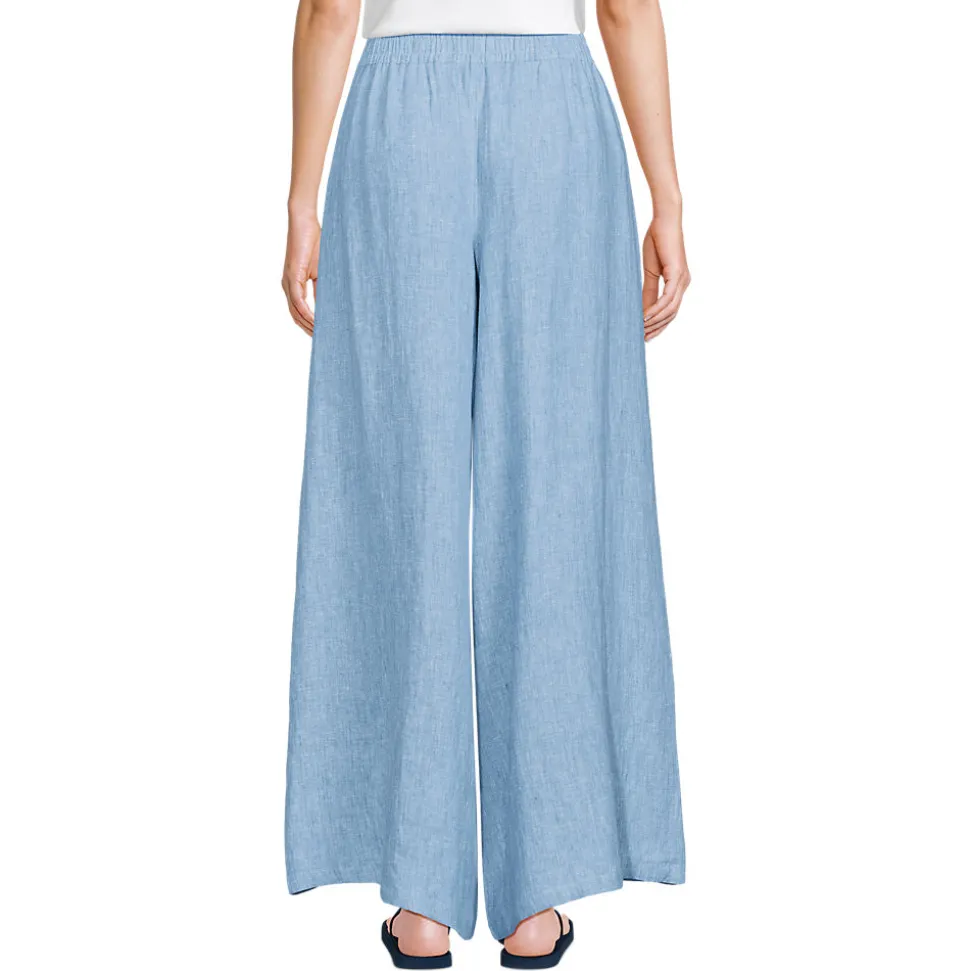 Premium Reinleinen-Palazzohose für Damen