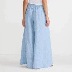 Premium Reinleinen-Palazzohose für Damen