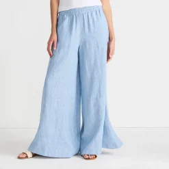 Premium Reinleinen-Palazzohose für Damen