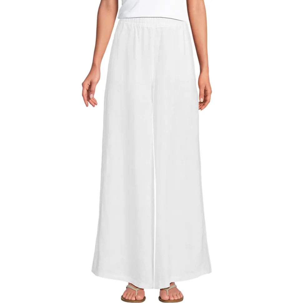 Premium Reinleinen-Palazzohose für Damen