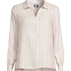 Premium Reinleinen-Schlupfbluse für Damen