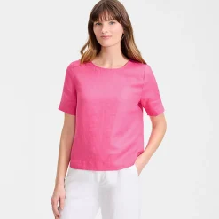 Premium Reinleinen-Schlupfbluse für Damen