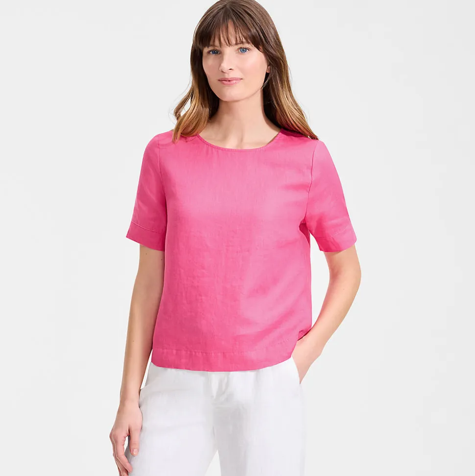 Premium Reinleinen-Schlupfbluse für Damen