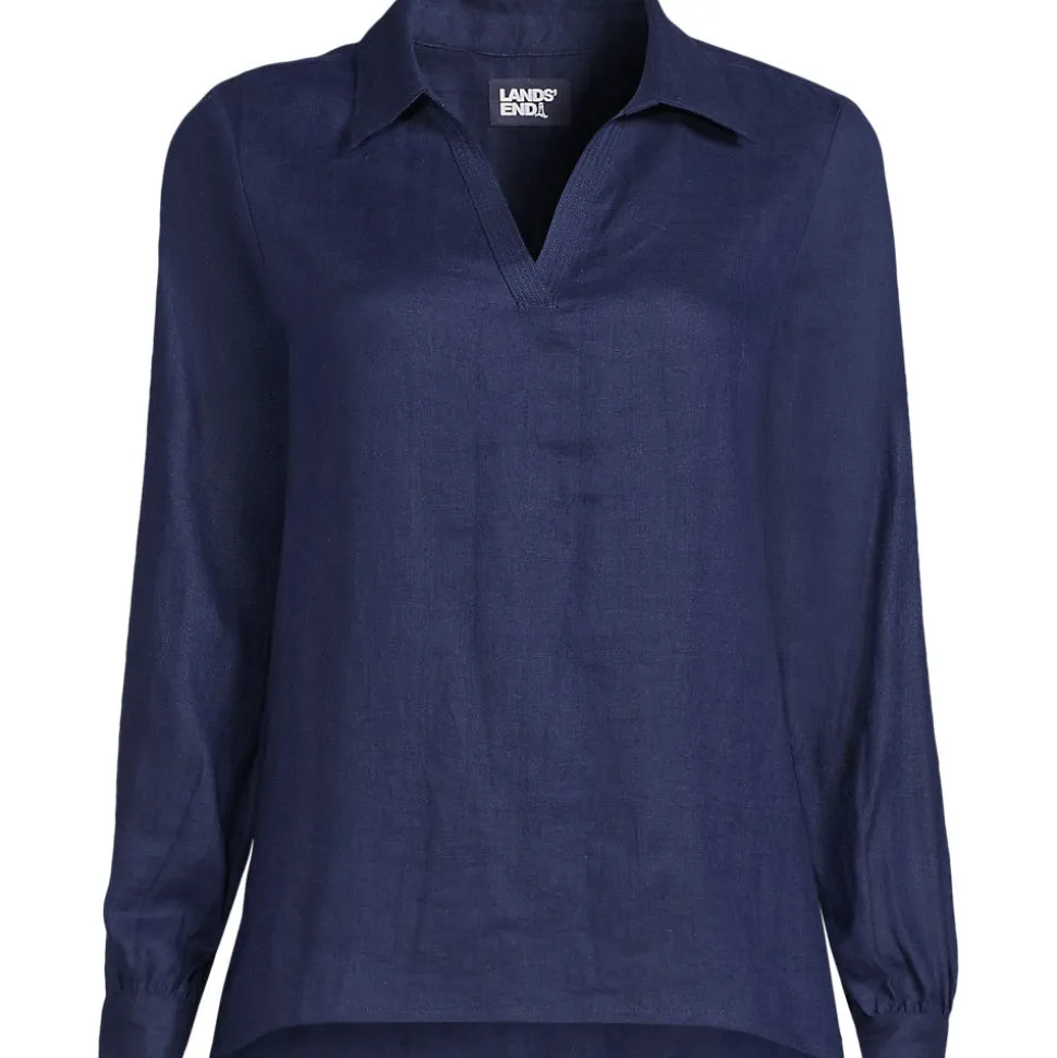 Premium Reinleinen-Schlupfbluse für Damen