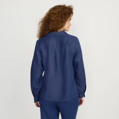 Premium Reinleinen-Schlupfbluse für Damen