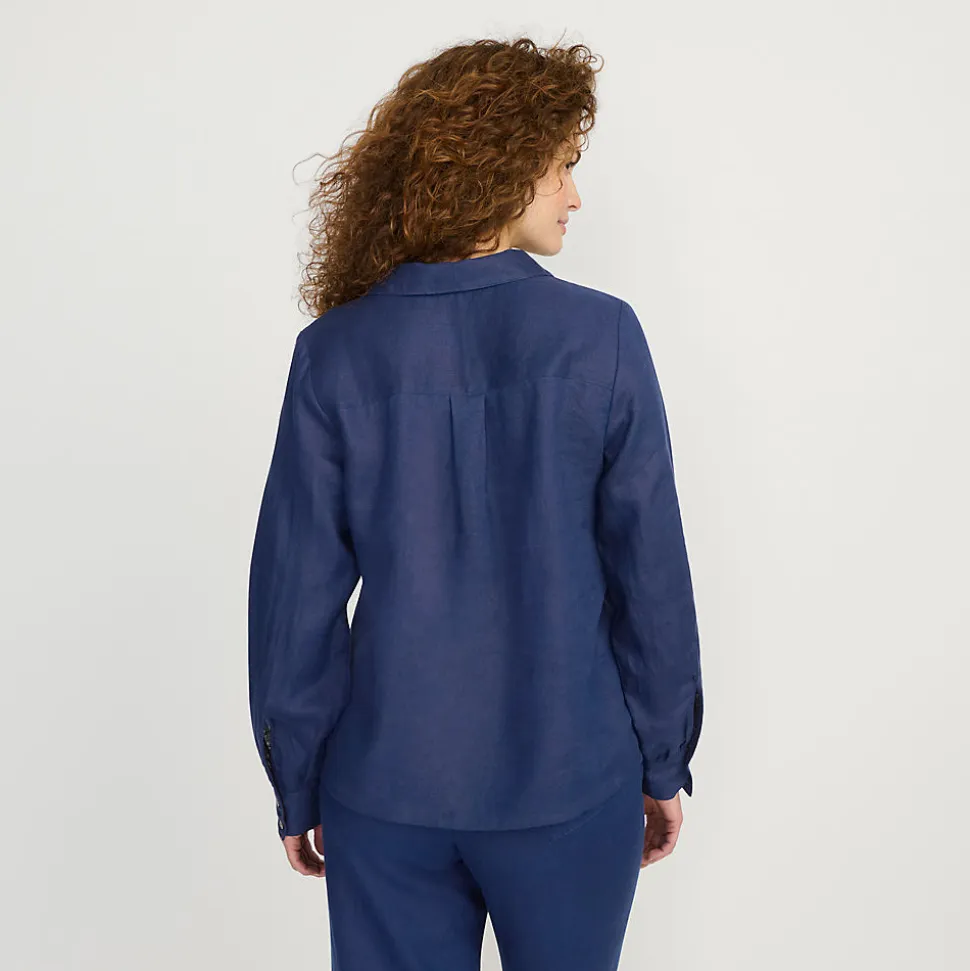 Premium Reinleinen-Schlupfbluse für Damen